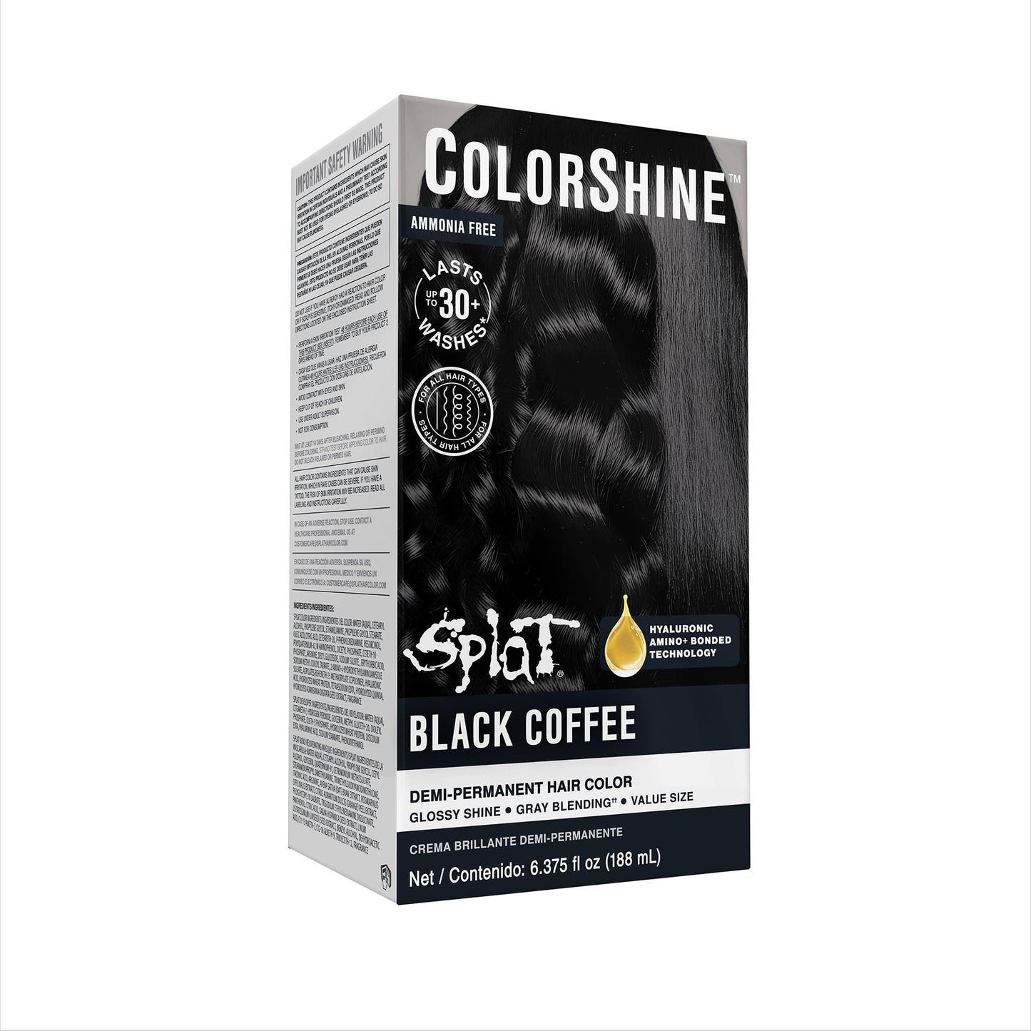 Splat ColorShine Demi-Permanent Hair Color, Black Coffee