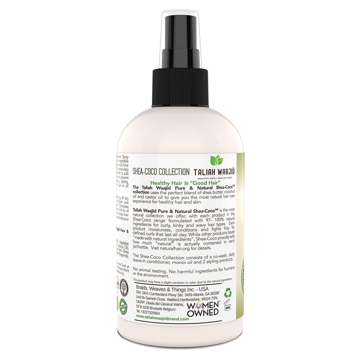 Taliah Waajid Shea-Coco Daily Leave-In Conditioner - 8oz - Moisturizing Detangler for Natural Curly, Kinky & Wavy Hair - Lightweight Hydration