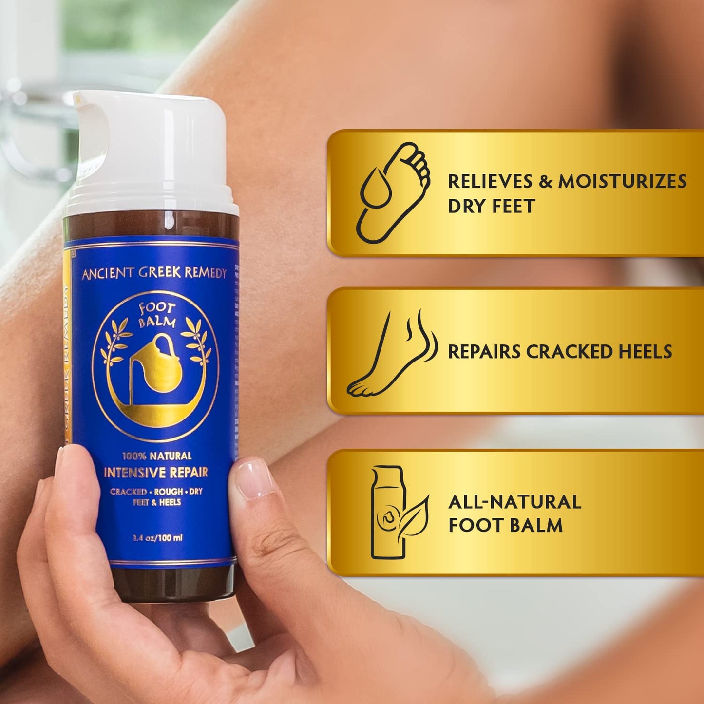 Dry Cracked Heels Repair | Organic Foot Cream for Dry Feet & Callus with Jojoba, Lavender, Almond, Olive & Vitamin E Oil | Natural Foot Balm
