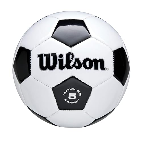 WILSON Traditional Soccer Ball - Size 5, Black/White