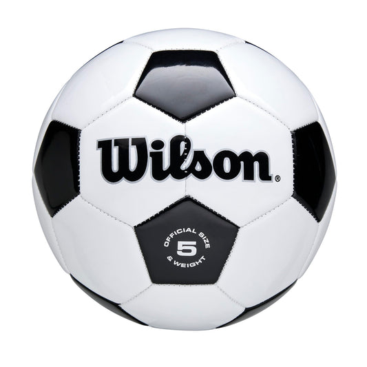 WILSON Traditional Soccer Ball - Size 5, Black/White