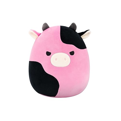 Squishmallows Original 8in Pollyanna The Black and Pink Cow - Official Jazwares Plush (Little)