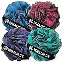 Loofah Sponge Bath Sponge for Women Men 4 Pack (Purple Blue Red Green)