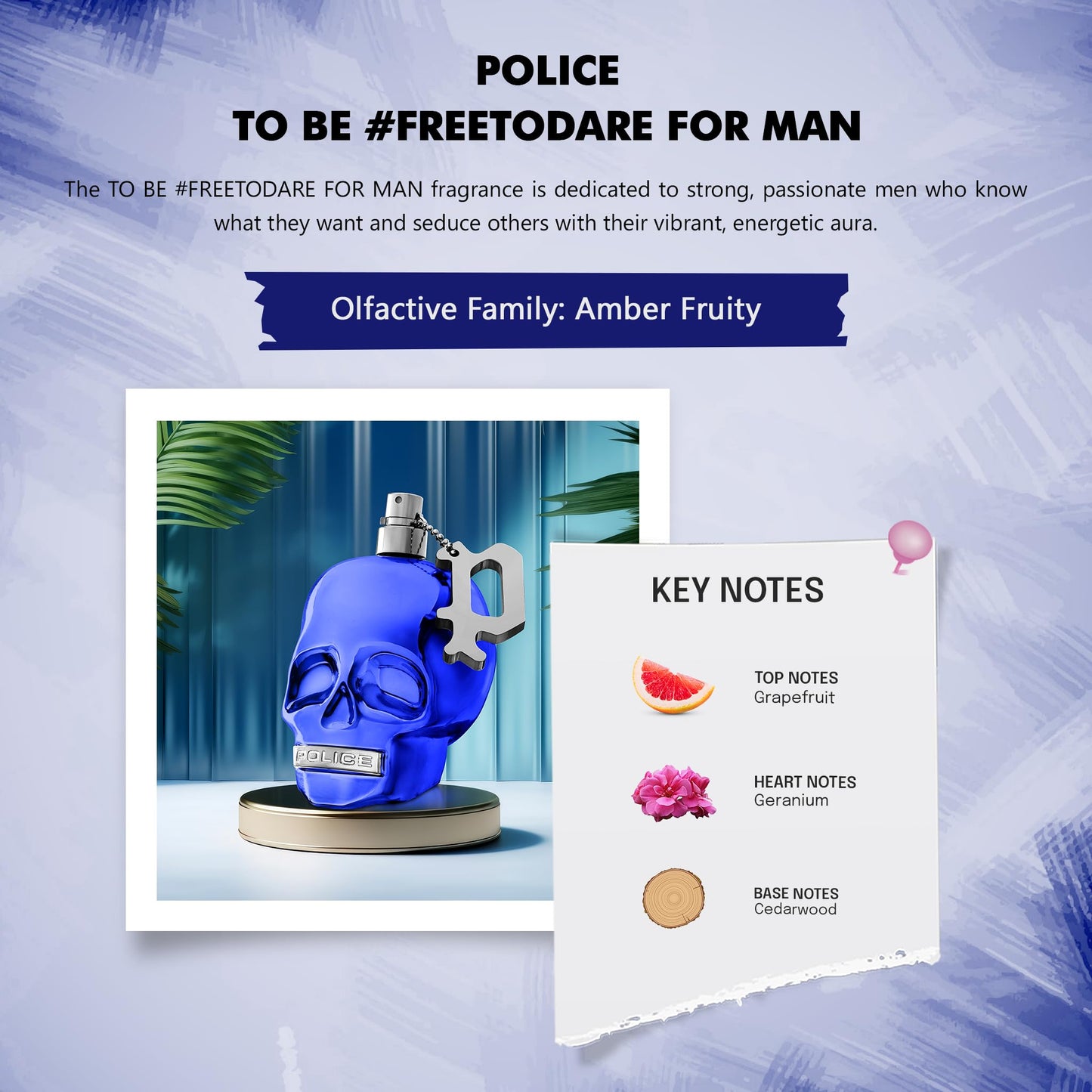 Police TO BE #FREETODARE MAN 4.2 oz - EDT Body Spray, Long Lasting Cologne for Men - Amber and Fougère Scent - Charismatic and Energizing, Fresh