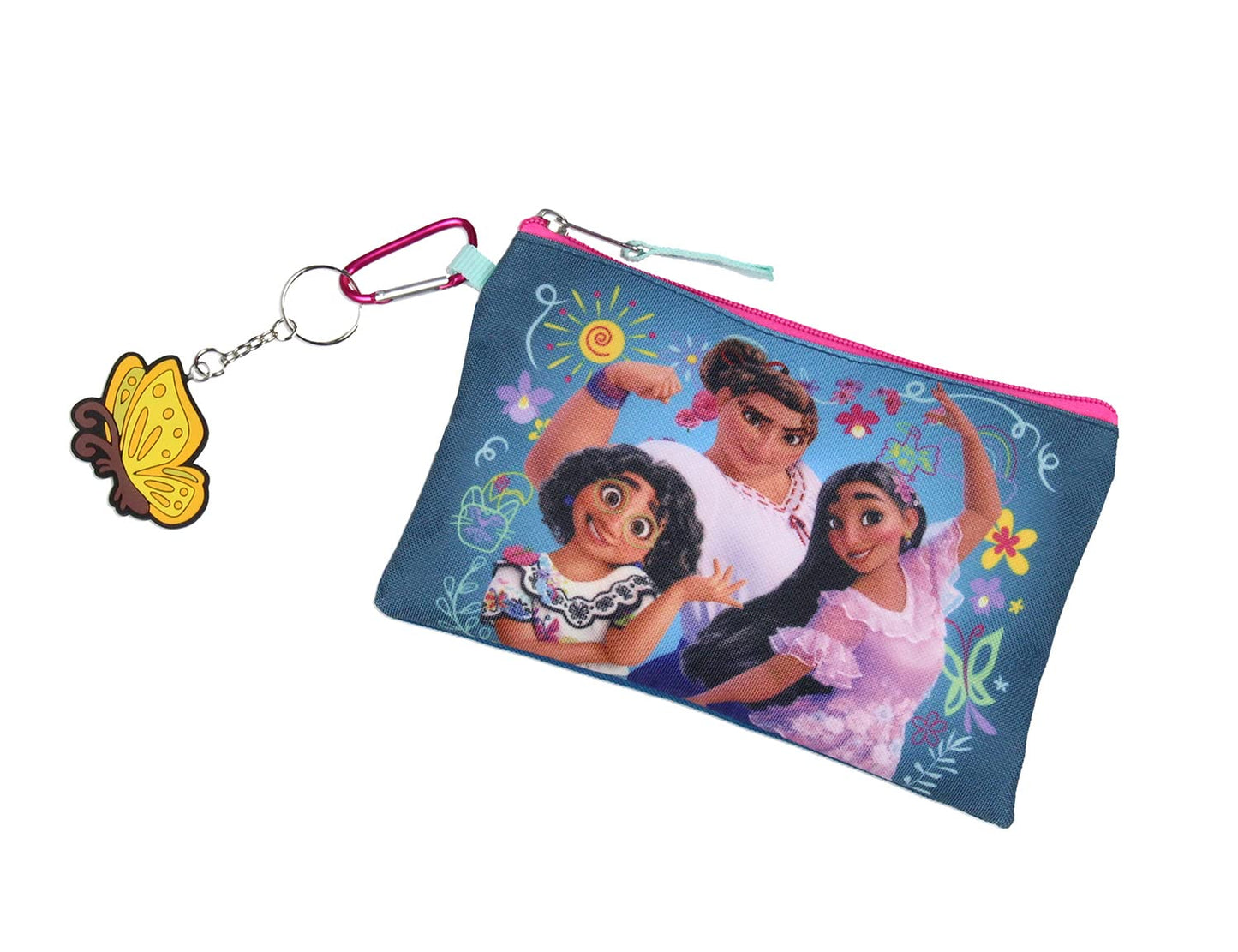 Bioworld Disney Encanto 5 Pc Backpack Set Lunch Box Pencil Case Keychain and Carabiner