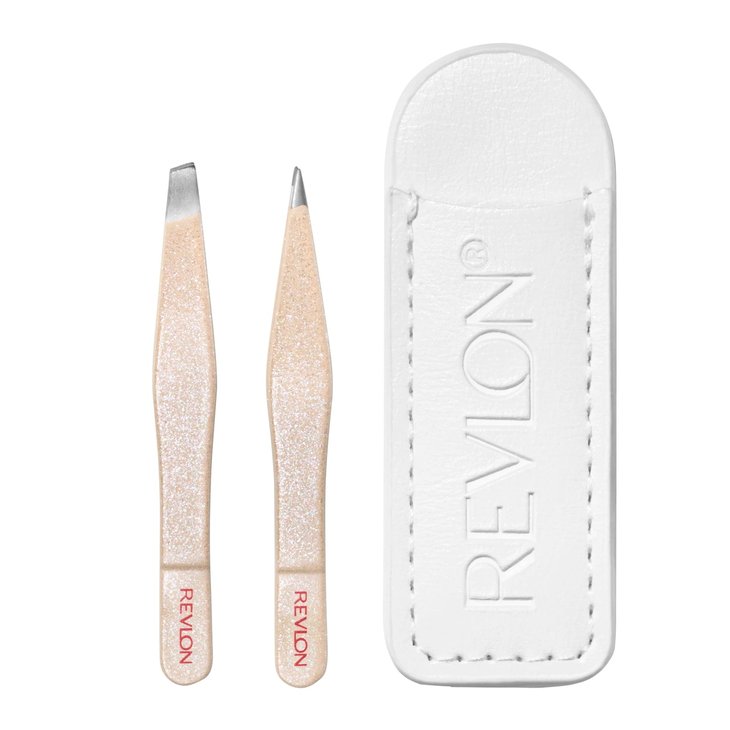 Revlon Designer Series Mini Tweezer Set, Hair Removal Tool Kit with Slant & Point Tips, Portable and Easy to Use, Made with Long Lasting Stainless