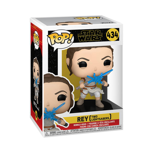 Funko POP Star Wars: The Rise of Skywalker Ep. 9 - Rey with 2 Light Sabers Collectible Vinyl Bobblehead