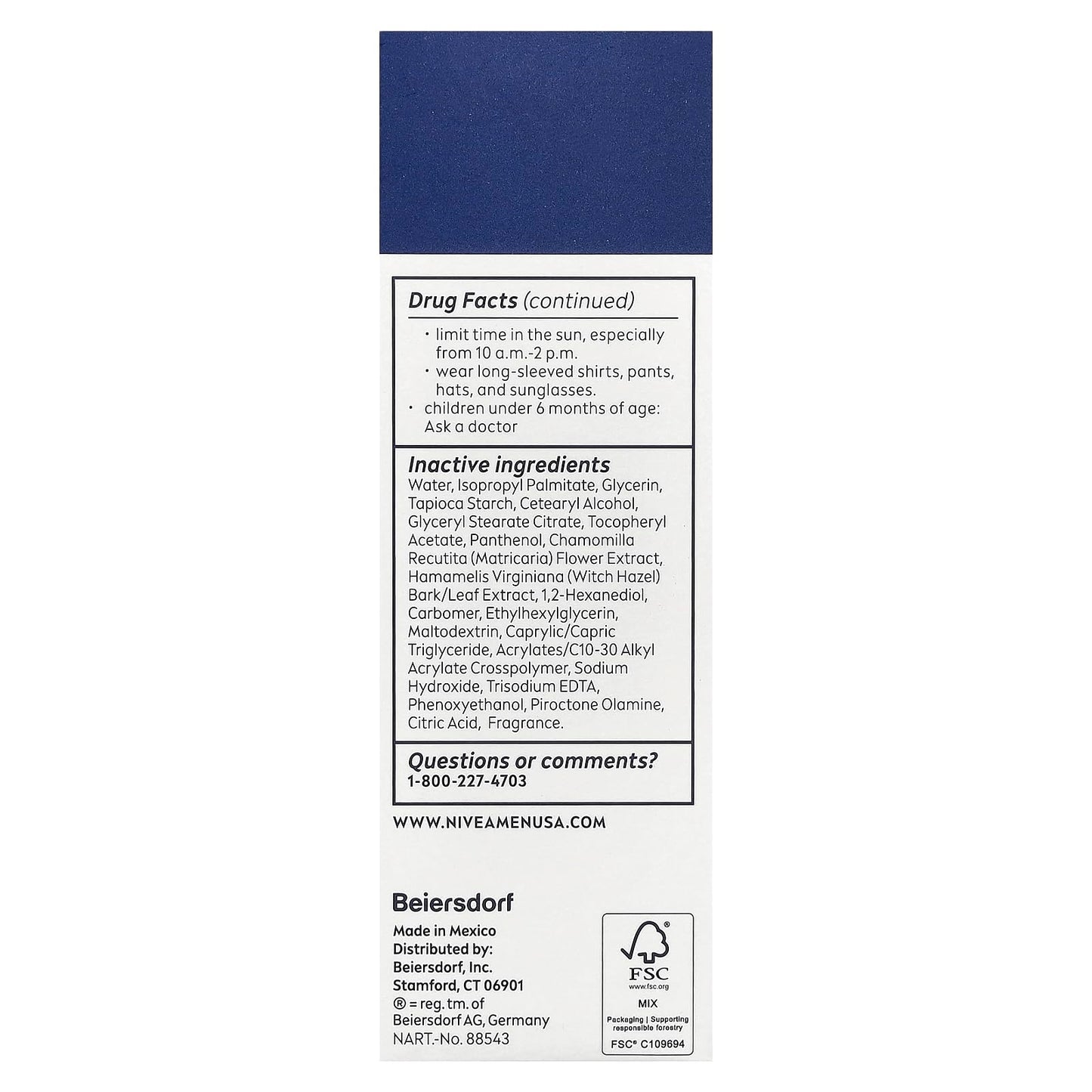 NIVEA Men Sensitive Protective Lotion Sunscreen SPF 15 2.5 oz (Pack of 3)