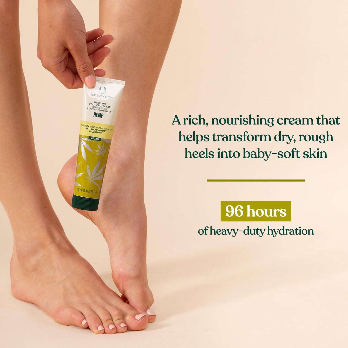 The Body Shop Hemp Foot Protector - Protecting & Hydrating Care for Ultra Dry Feet - 3.5 oz