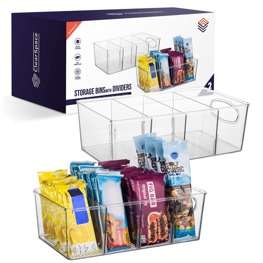 ClearSpace Pantry Organizers and Storage with Removable Dividers - Pantry Organization and Storage Bins or Kitchen and Fridge Organizer…
