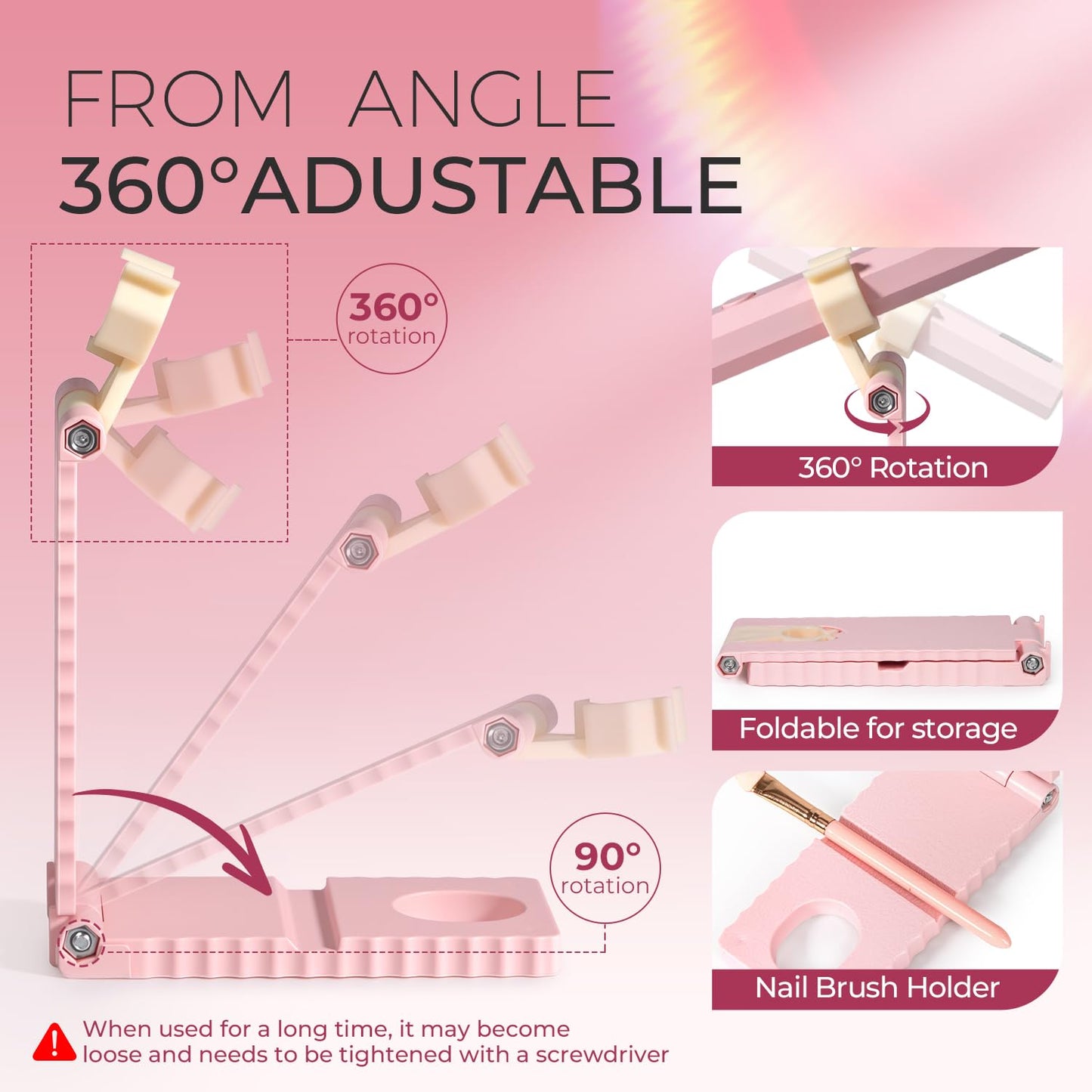 mlogiroa UV Nail Lamp with Stand Foldable Pink Flash Cure Lamp Beauty and Personal Care mlogiroa