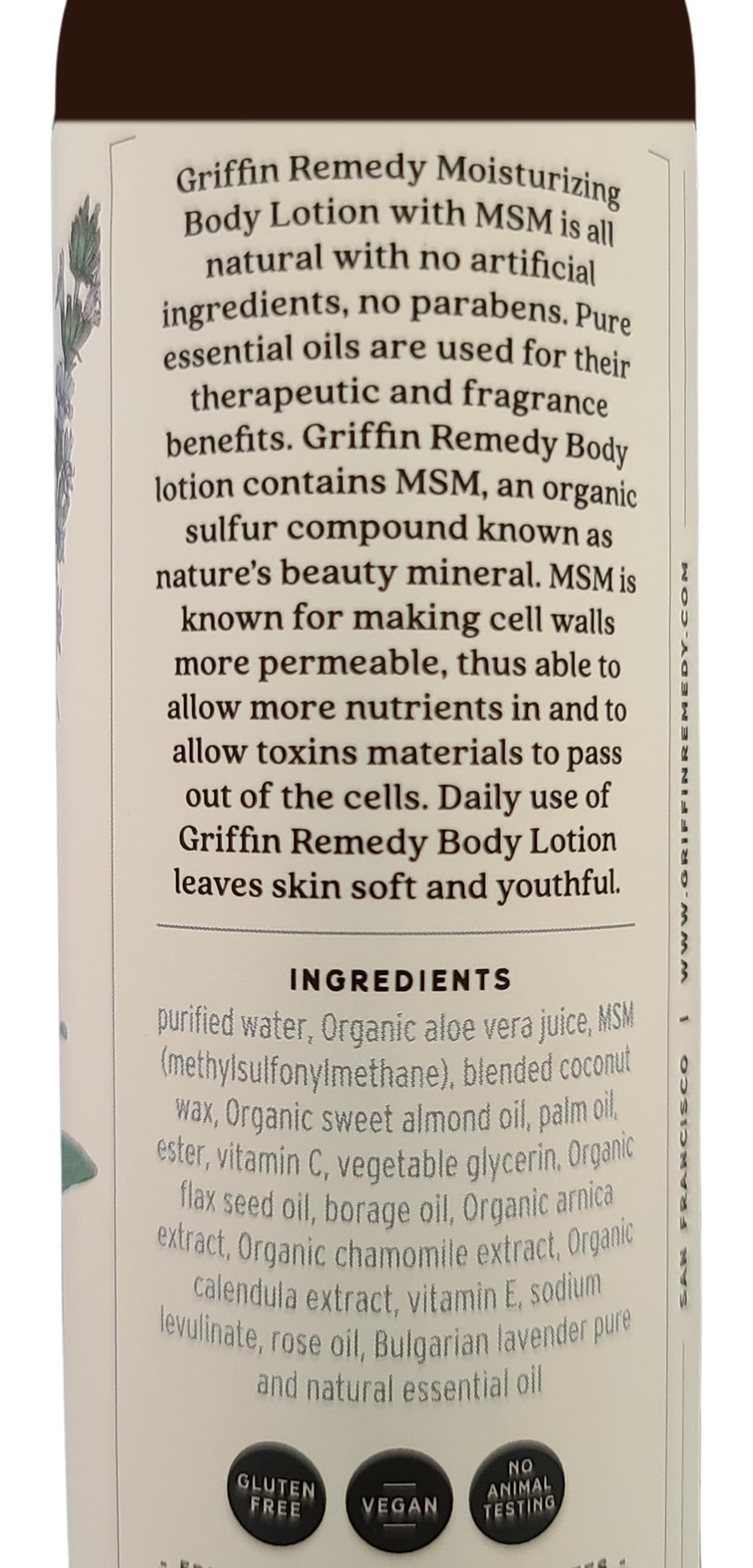 Griffin Remedy Bulgarian Lavender Body Lotion with MSM -8oz
