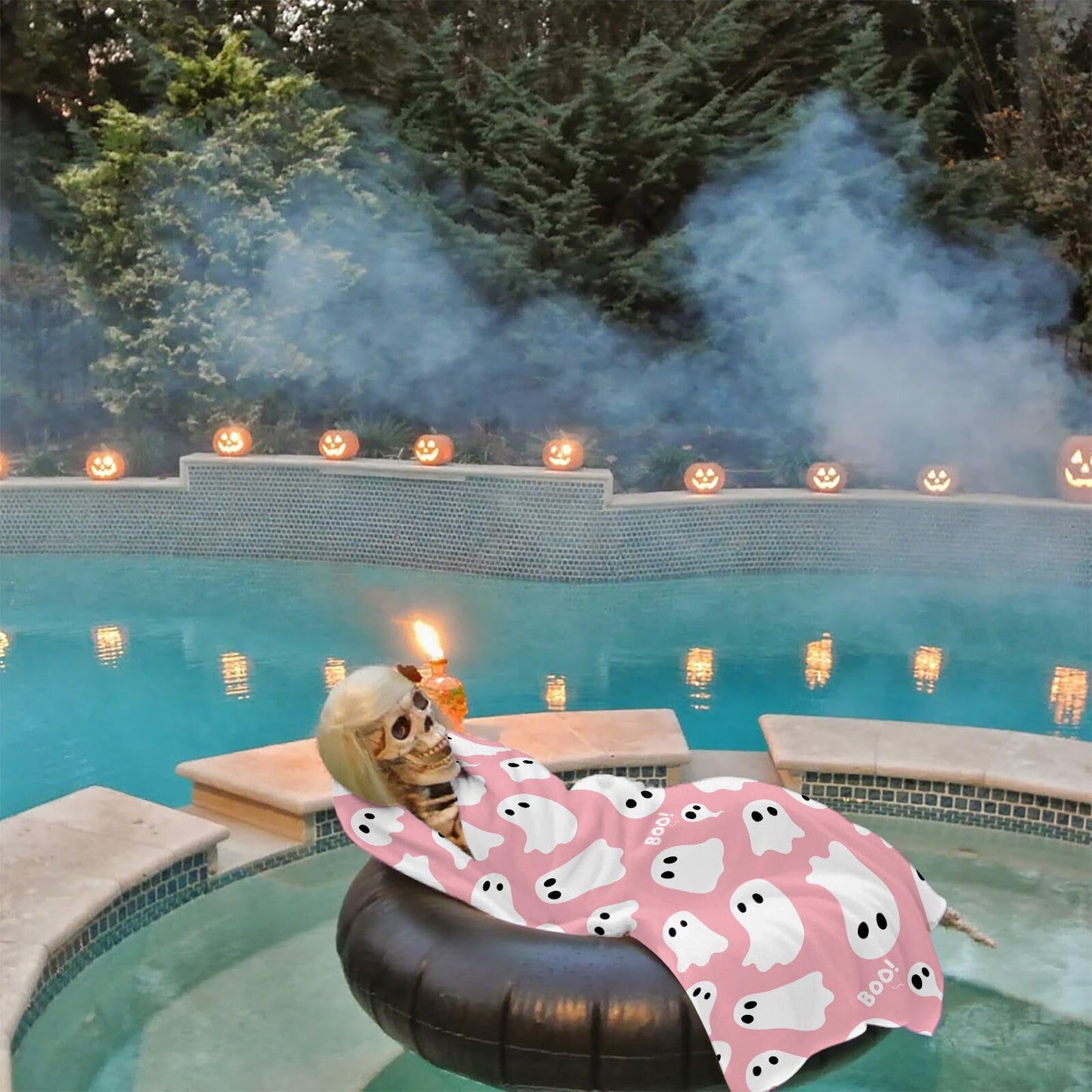 Pink Cute Ghost Beach Towel Microfiber Beach Towels Blanket For Kids Adults Big Extra Large XL Bathroom Pool Towels Oversized Quick Dry Sandproof…