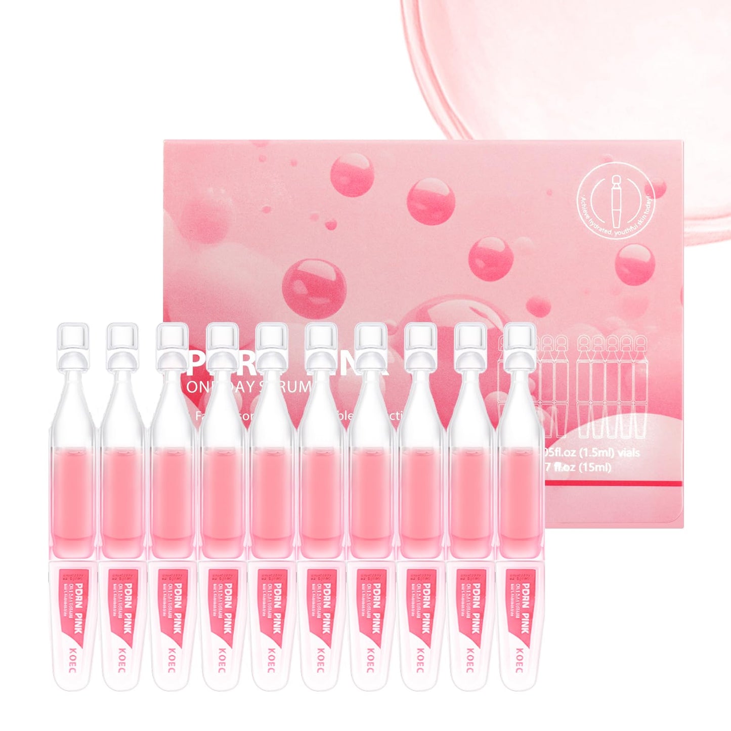 2-Pack Salmon DNA Serum | 99% Salmon DNA | Pink PDRN Serum Ampoule with Collagen, Glutathione & Hyaluronic Acid for Intense Firming, Repairing