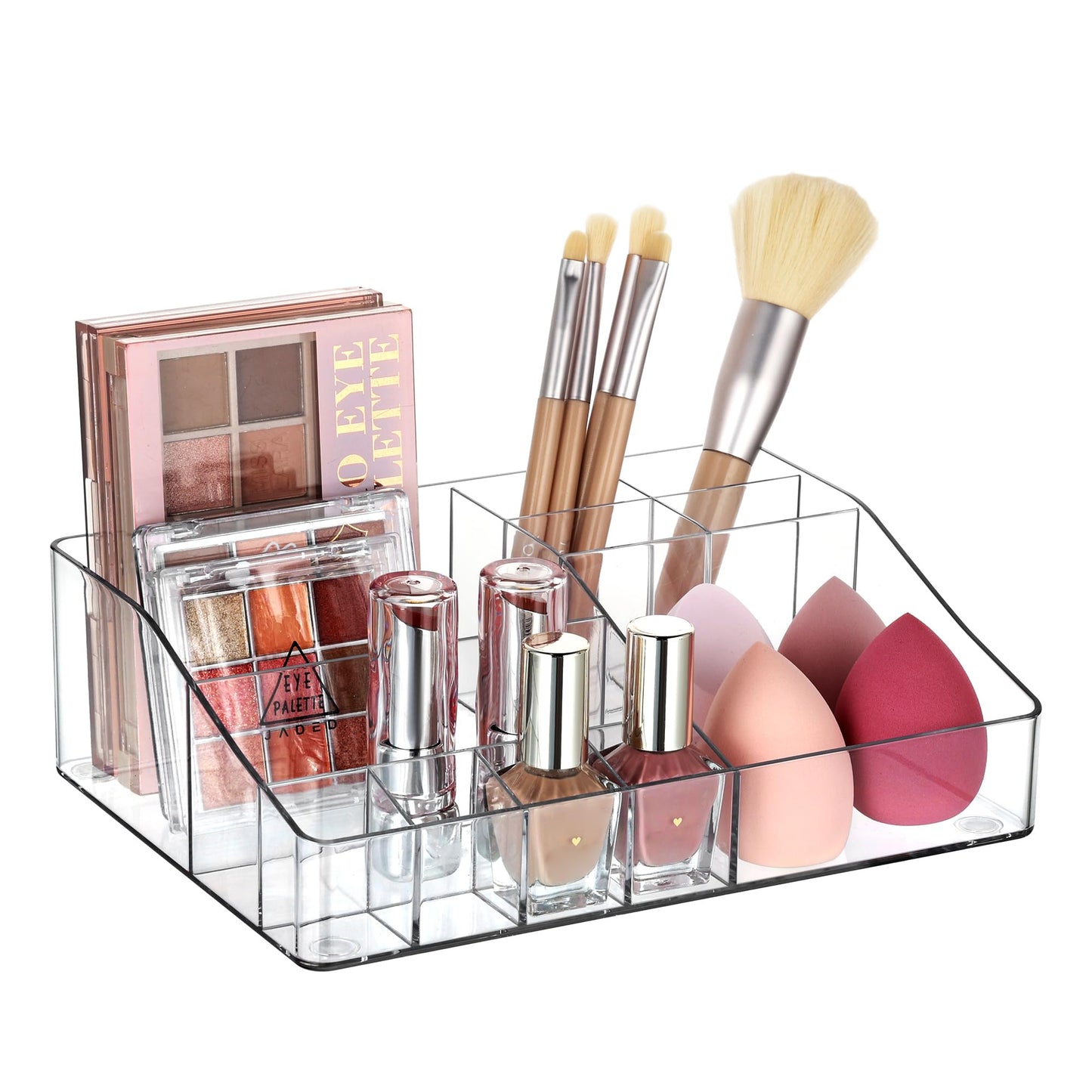 Vtopmart Clear Plastic Devided Makeup Organizer Tray Beauty and Personal Care Vtopmart Default Title
