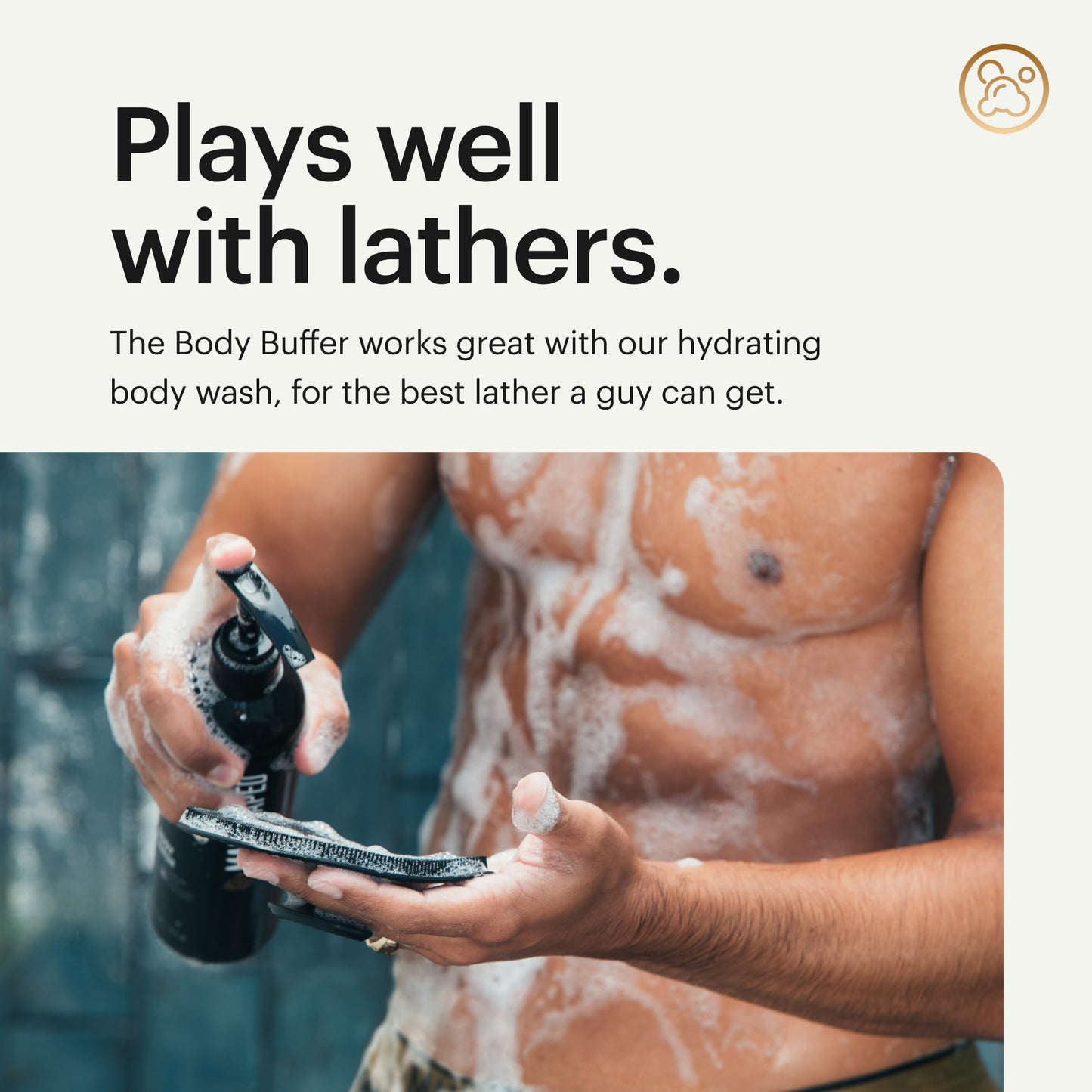 MANSCAPED® The Body Buffer Premium Silicone Scrubber for Nourishing, Cleaning & Exfoliating Your Skin - Lather Boosting Bristles with Ergonomic