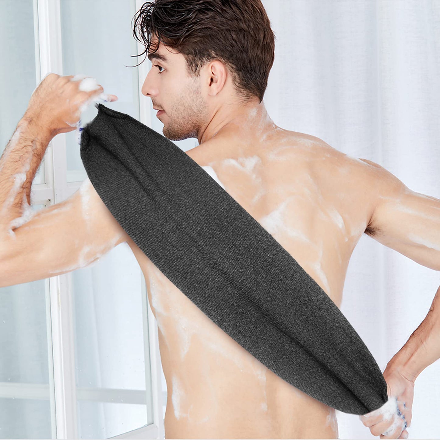 Evridwear Exfoliating Back Scrubber with Handles Two Sides for Body Shower Deep Cleans Skin Massages Invigorating Blood Circulation Men Women One Size