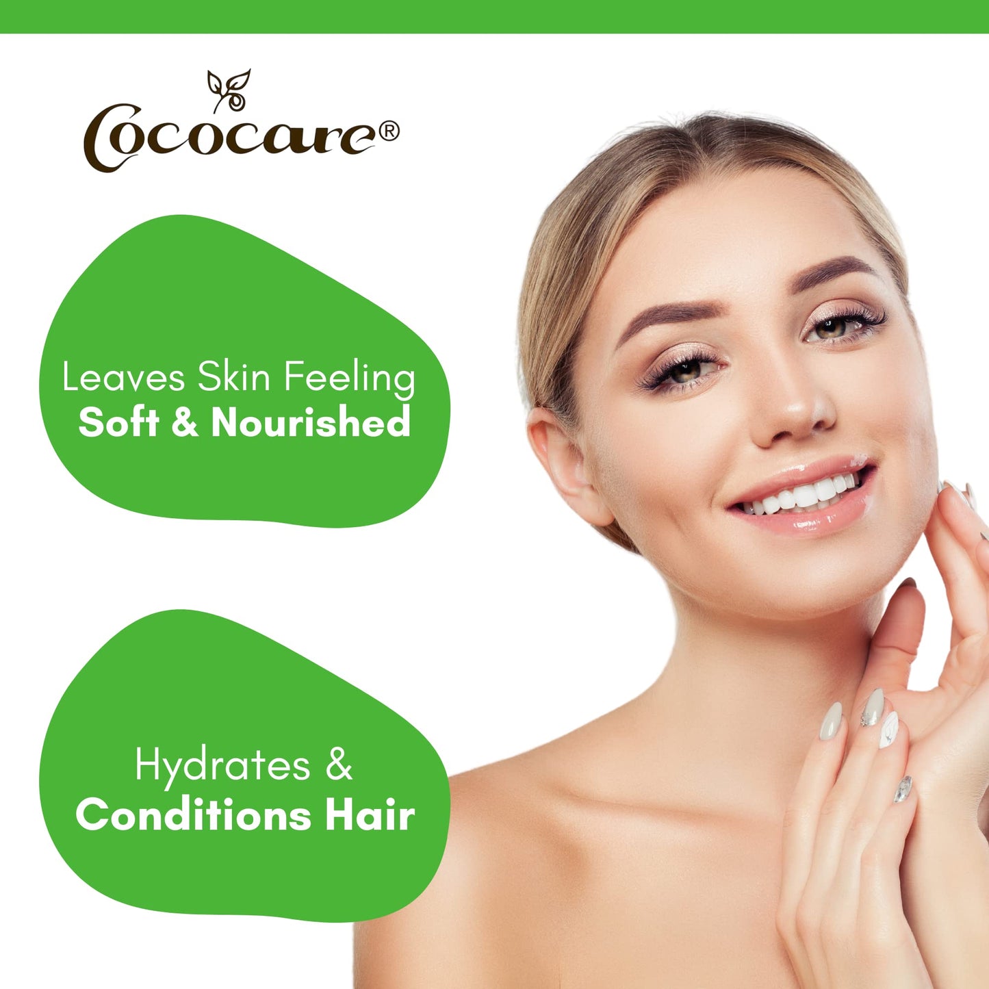 Cococare 100% Pure Coconut Oil for Skin, Hair, Face and Body - Plant-Based Daily Moisture Support, Easy to Scoop or Pour for Everyday Use, Use for Dry