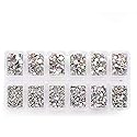 Zealer 1800pcs Crystals AB Nail Art Rhinestones Round Beads Top Grade Flatback Glass Charms Gems Stones for Nails Decoration Crafts Eye Makeup Clothes