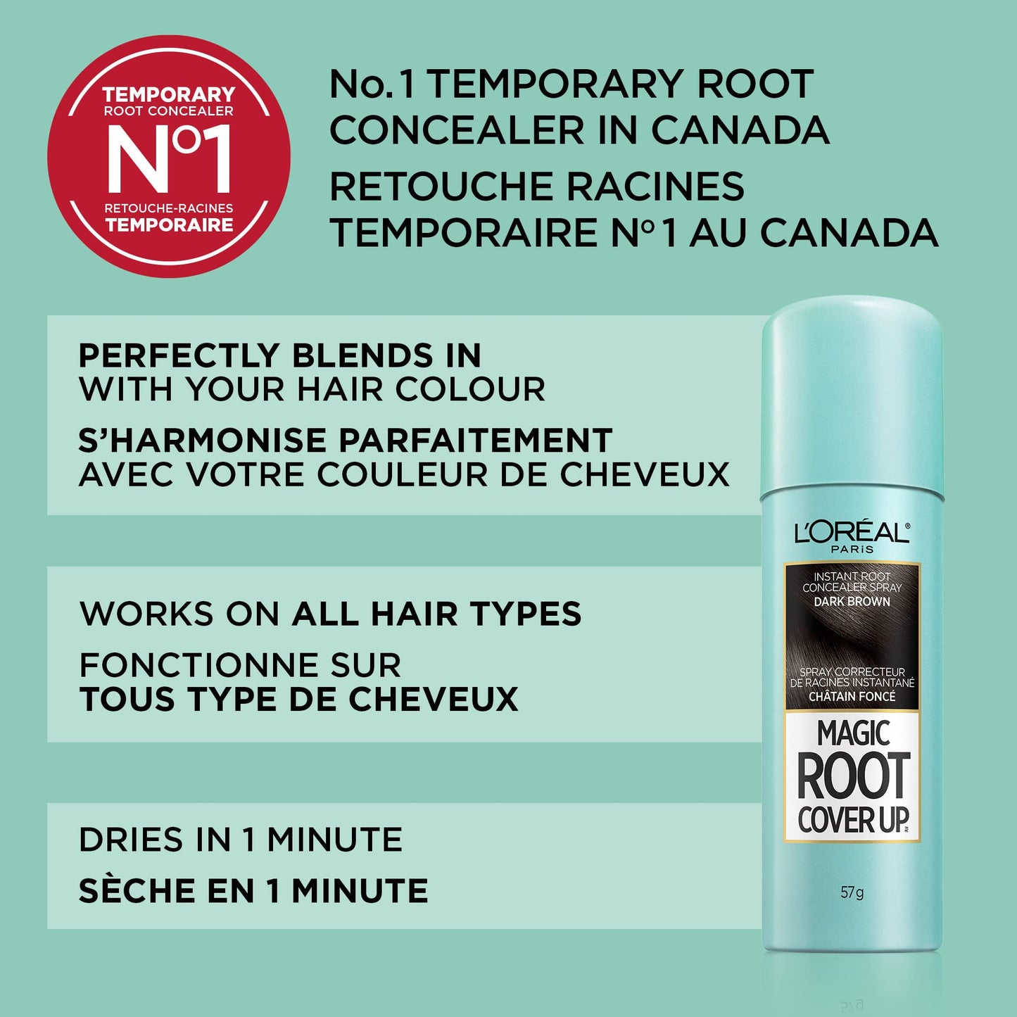 L'Oreal Paris Hair Color Root Cover Up Temporary Gray Concealer Spray Light Brown (Pack of 2) (Packaging May Vary)