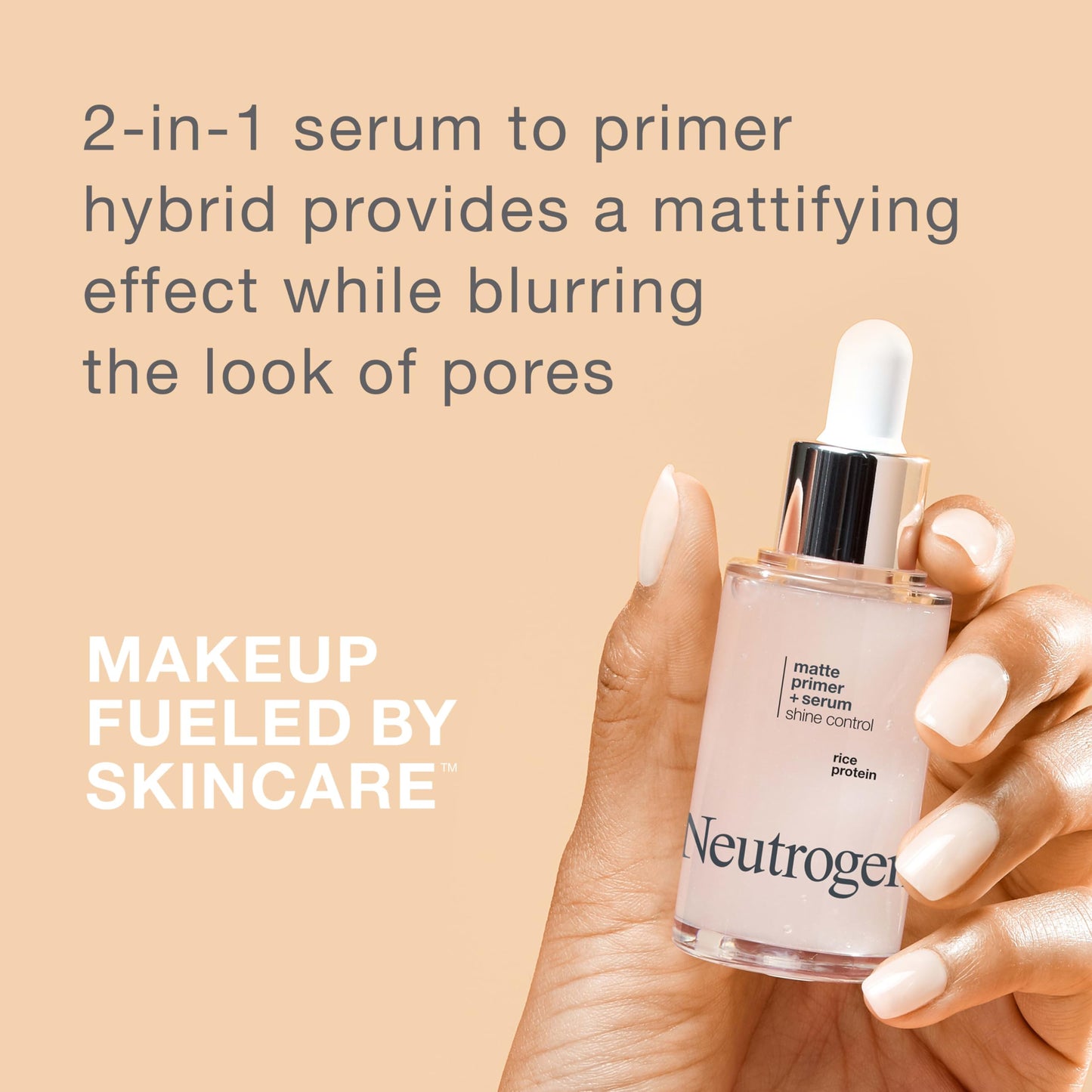 Neutrogena Shine Control Matte Booster Face Primer & Serum, Skin-Mattifying Serum-to-Primer with Rice Protein, Absorbs Excess Oil & Keeps Skin Shine
