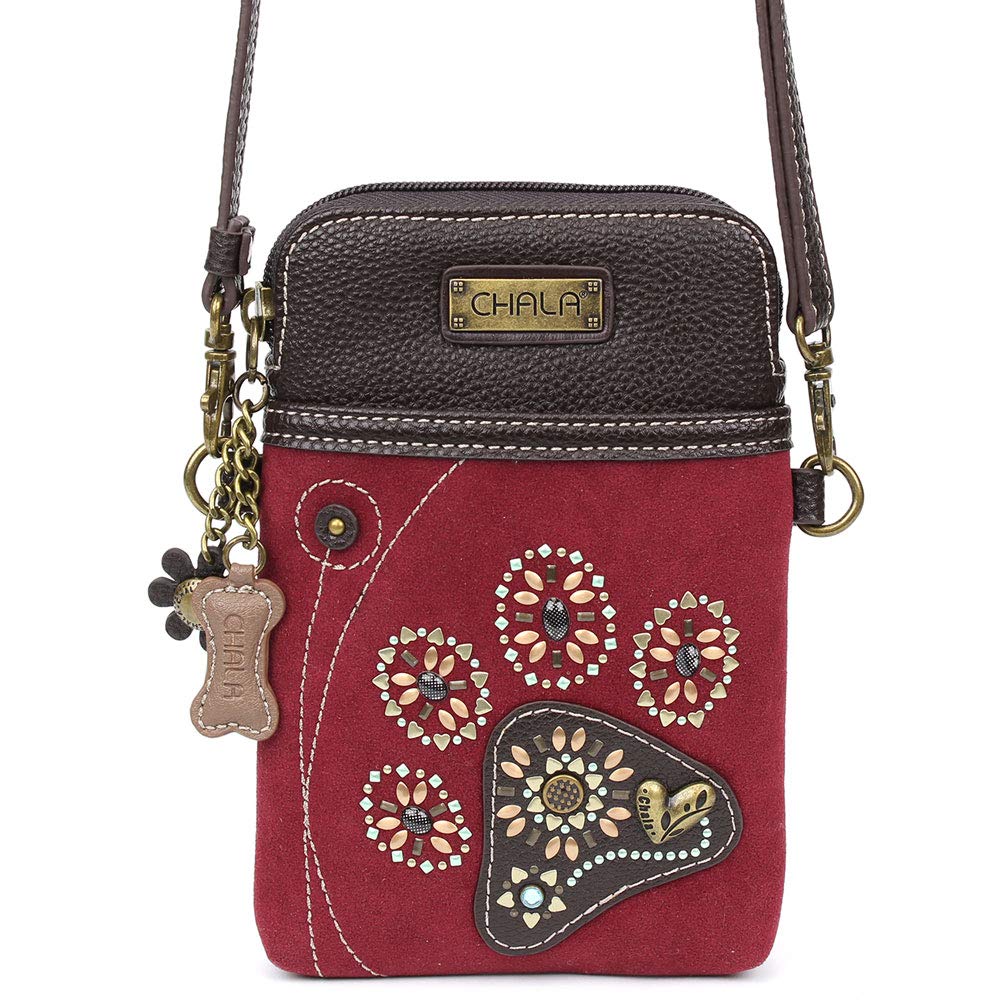 CHALA Crossbody Cell Phone Purse | Women's Wristlet Handbags with Adjustable Strap (Dazzled Paw)