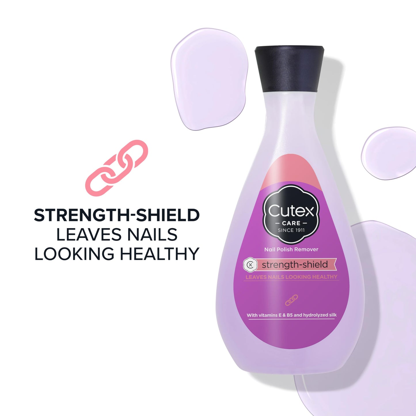 Cutex Strength Shield Nail Polish Remover, Leaves Fingernails & Toenails Looking Healthy, Contains Vitamins E, B5 & Hydrolyzed Silk, 6.7 fl oz Beauty & Personal Care Cutex
