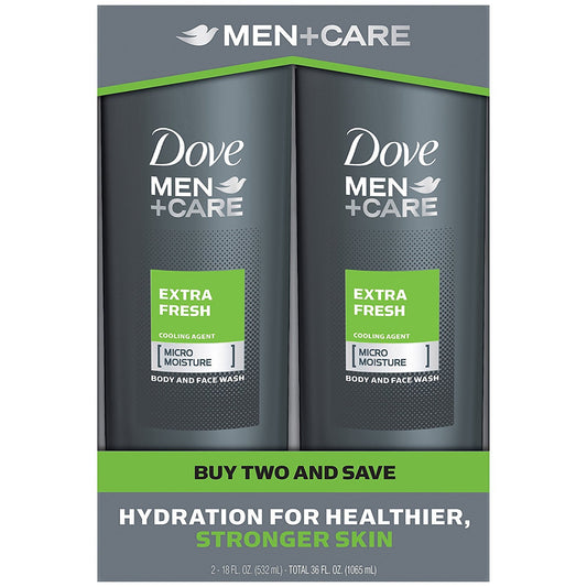 Dove Men+Care Body Wash, Extra Fresh 18 oz, Twin Pack Beauty & Personal Care Dove