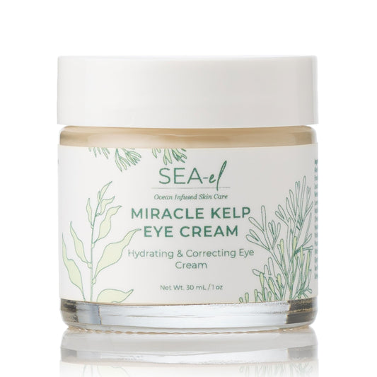 Sea-El Miracle Sea Kelp Eye Cream Hydrating & Correcting Yerba Mate Caffeine & Hyaluronic Acid for Dark Circles Bags & Puffiness - Daily Anti Aging