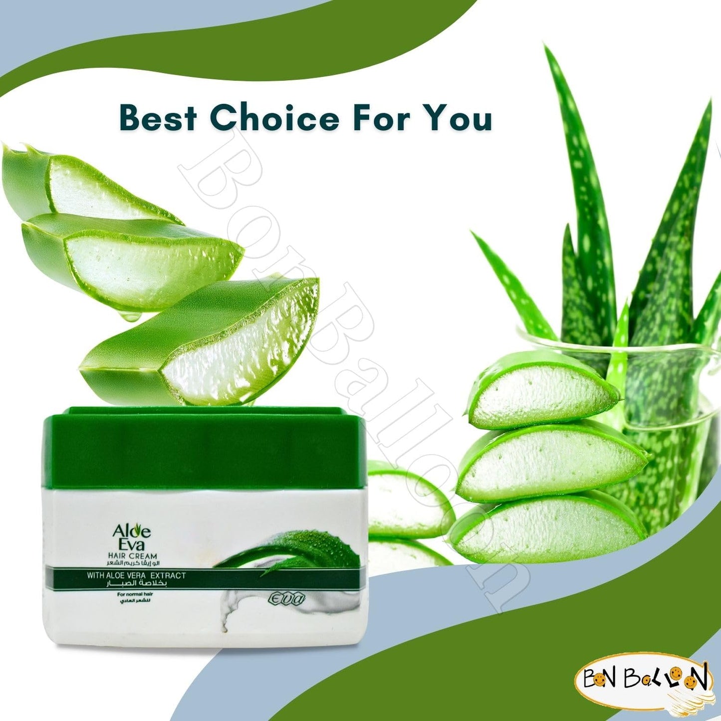 EVA Hair Cream With Aloe Vera - Smooth, Shiny and Radiant Hair for All Types (Small Pack 1.58 oz / 45 gm)