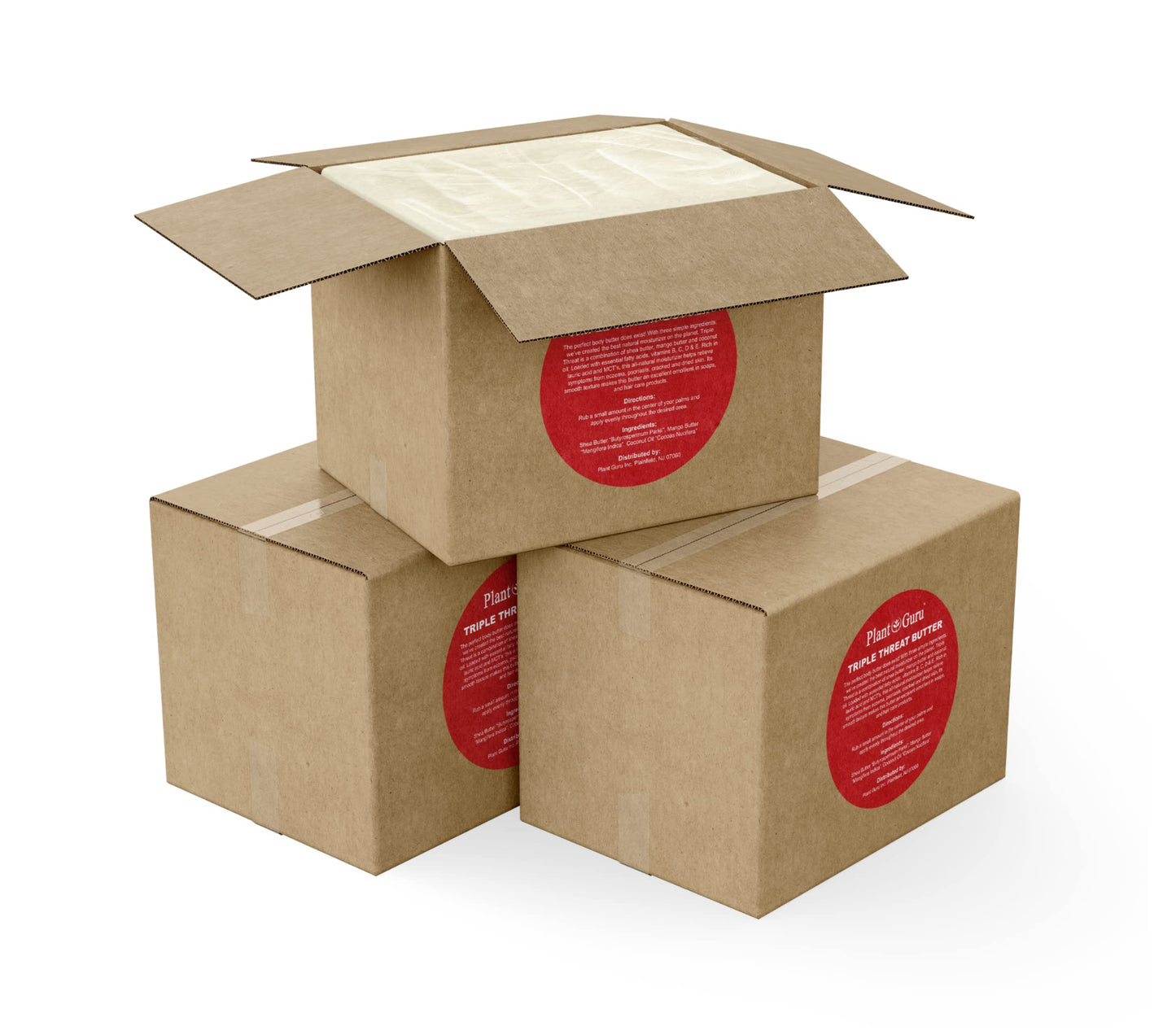 Triple Threat Body Butter 3 lbs – Shea, Mango & Coconut Oils | 100% Natural Raw Moisturizer for Skin, Hair, Lips & Soap Making