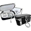 CMD Travel Jewelry Box Case Holder with Secure Keychain, Mini Portable Ring Holder for Gym, Travel Jewelry Storage with Zipper Closure, Earring…
