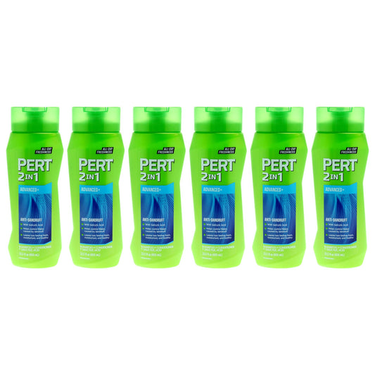 Pert Anti-Dandruff 2 in 1 Shampoo and Conditioner - Advanced with 2 Percent Salicylic Acid - Anti-Dandruff with Zinc - 6 pc