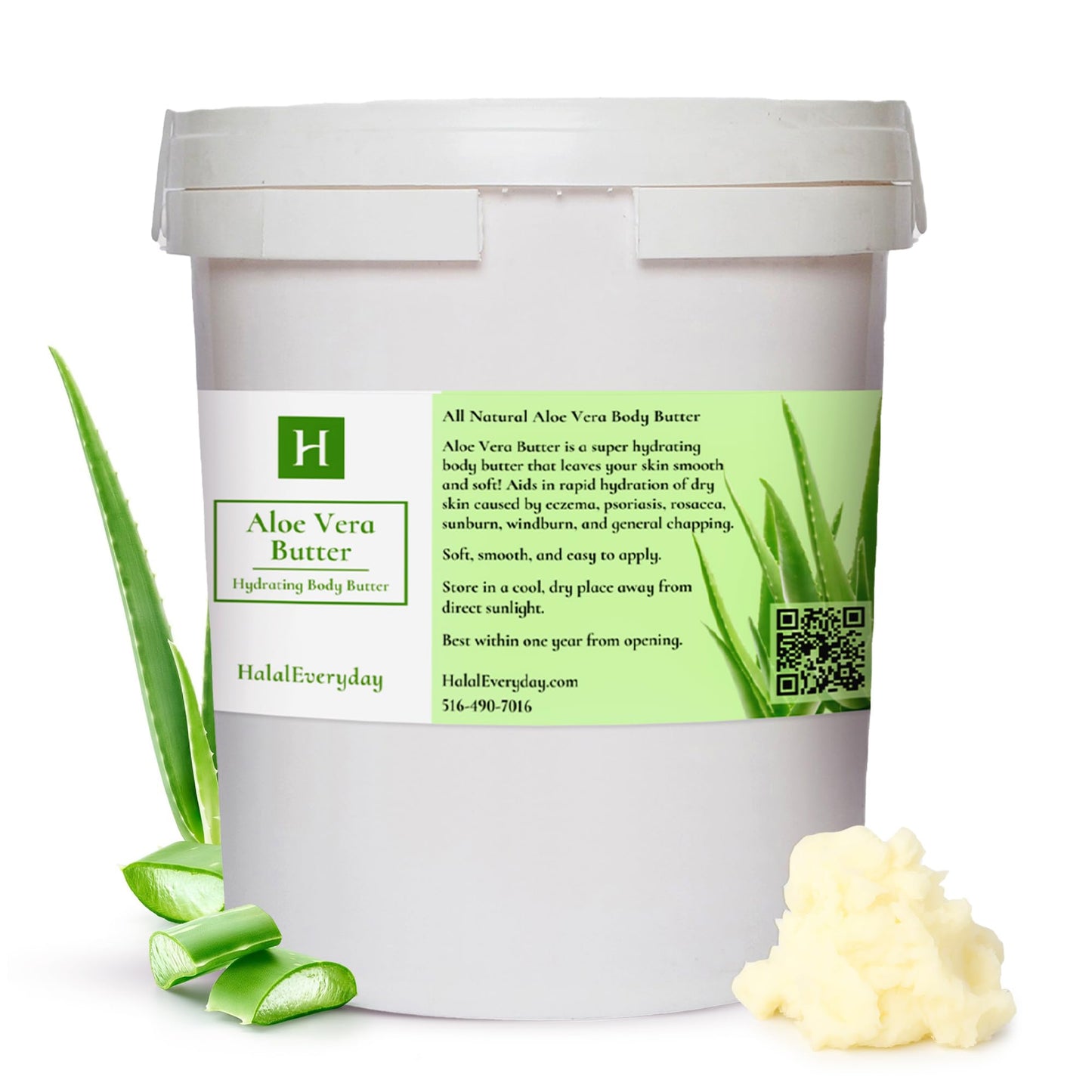 SAAQIN Aloe Vera Butter -Hydration of Dry Skin Caused By Eczema, Psoriasis, Rosacea, Sun Burn, Wind Burn, and General Chapping 16 Oz