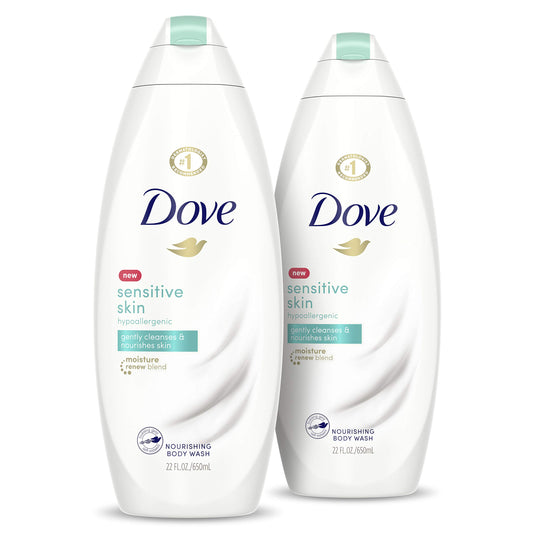 Dove Sensitive Skin Body Wash Hypoallergenic Gently Cleanses & Nourishes Skin Sensitive Skin Moisturizing and Sulfate Free 22 oz 2 Count