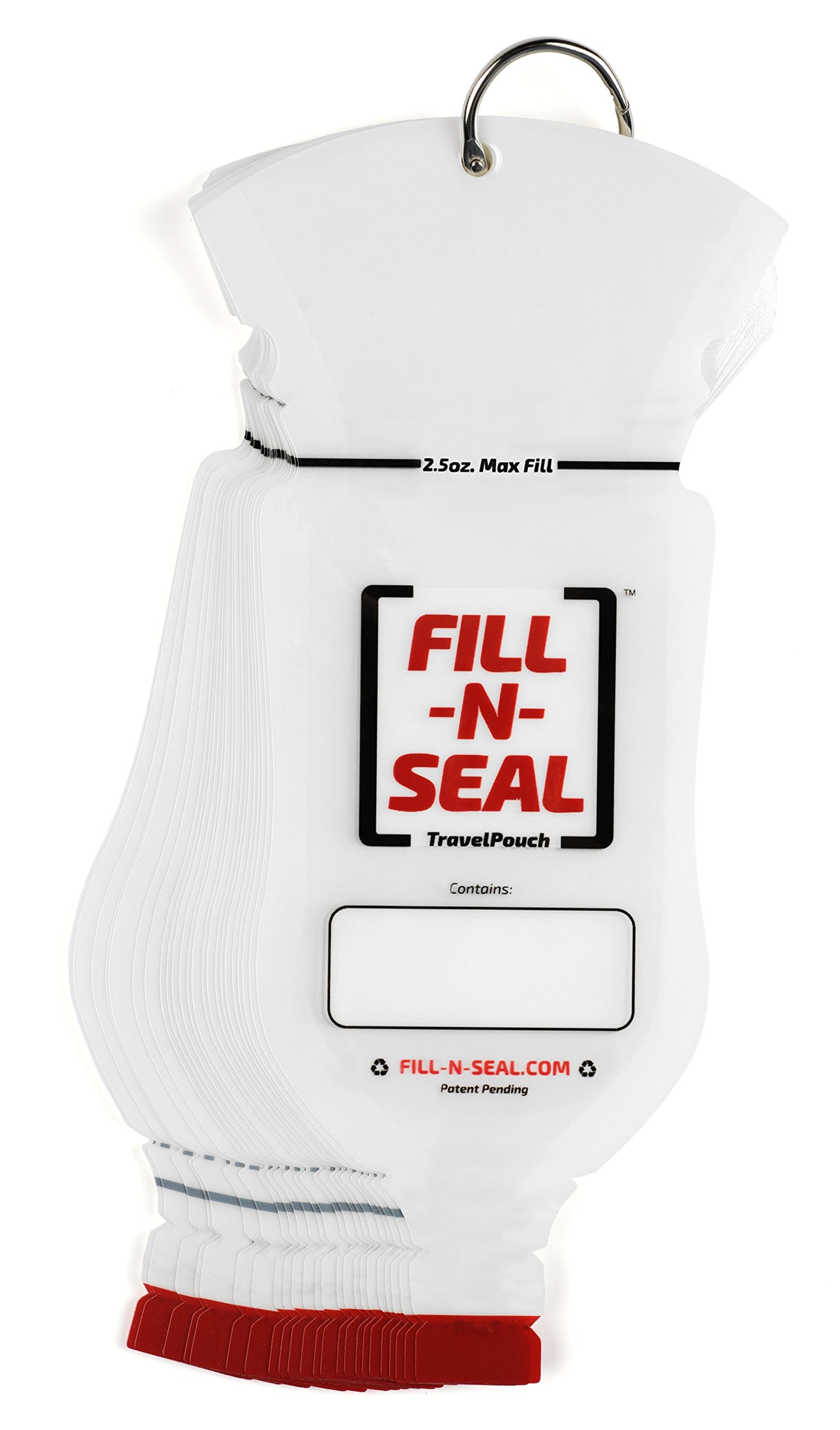 Fill-N-Seal (25) 2.5oz Heat Sealed Travel Pouches, TSA Compliant, No Funnel Need, Resealable, Disposable, & BPA Free