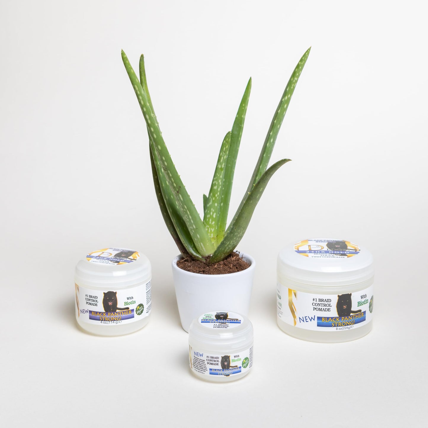 Black Panther Vegan Edge & Braid Control Pomade with Biotin – Strong Flexible Hold for Braids, Locs & Twists, All Hair Types, 2-Pack (1 oz each)