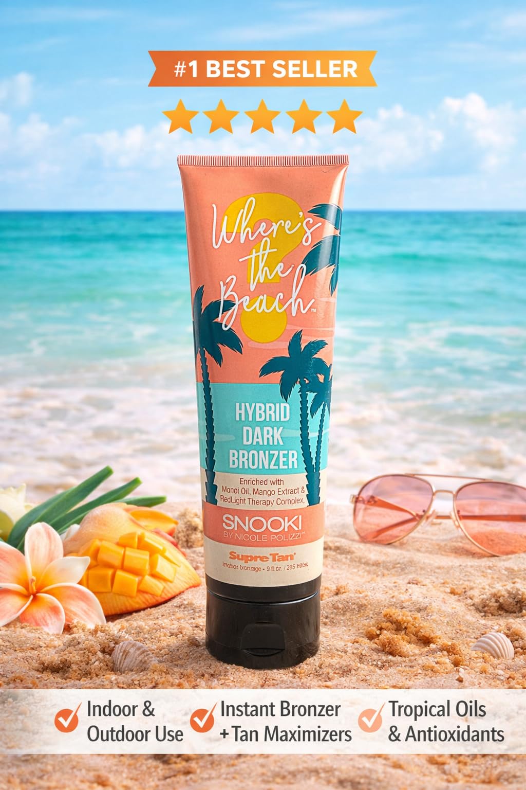 Snooki Wheres the Beach Hybrid Dark Tanning Bronzer 9oz