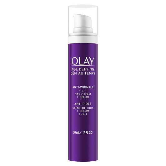 Wrinkle Cream by Olay Age Defying 2-in-1 Anti-Wrinkle Day Cream Plus Serum, 1.7 Fluid Ounce