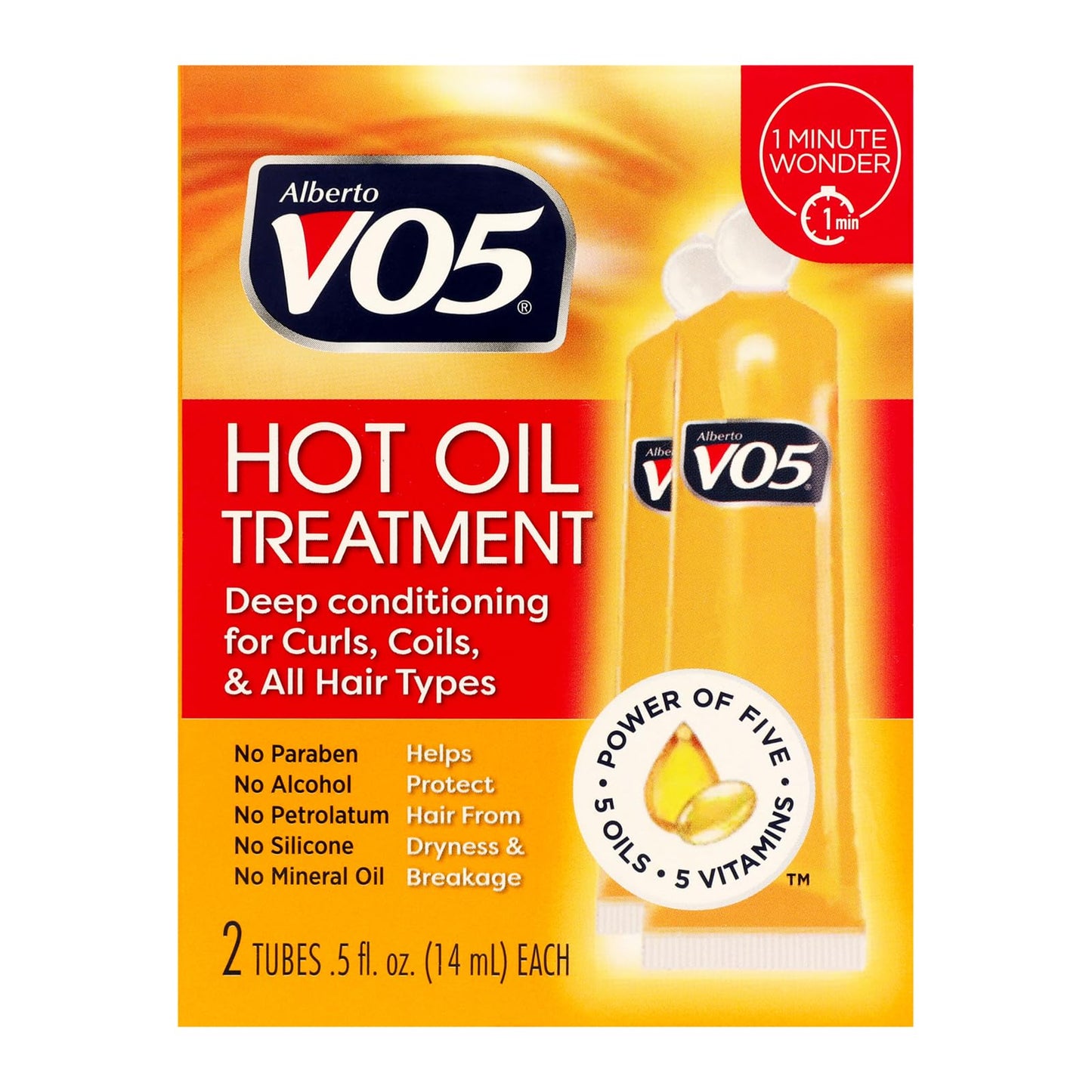 Vo5 Hot Oil Treatmant Vitamin E 2 tubes 0.5 oz Each