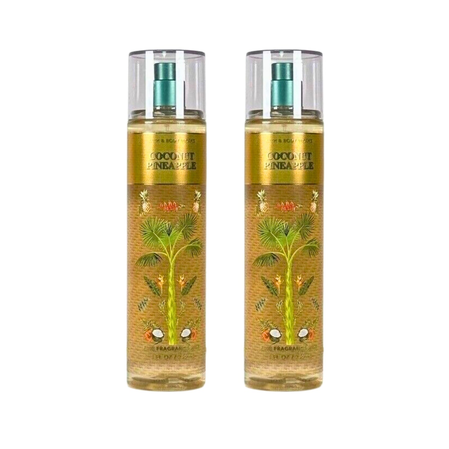 Bath & Body Works Fine Fragrance Mists, Set of 2, 8oz Each Bottle (Coconut Pineapple)