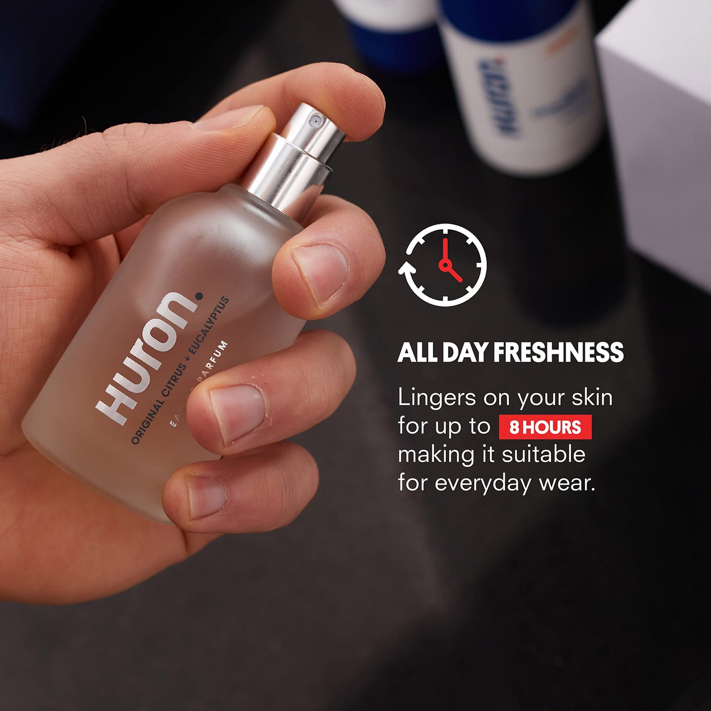 Huron Men’s Cologne - Eau de Parfum for Everyday Wear - Crisp & Invigorating Scent of Citrus, Eucalyptus, Mint & Aromatic Greens - Long Lasting