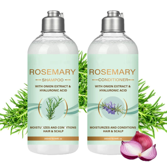 Onion and Rosemary Shampoo & Conditioner Set, Hair Growth Shampoo for Stronger, Thicker and Longer Hair, Deep Cleansing, Promotes Scalp Health