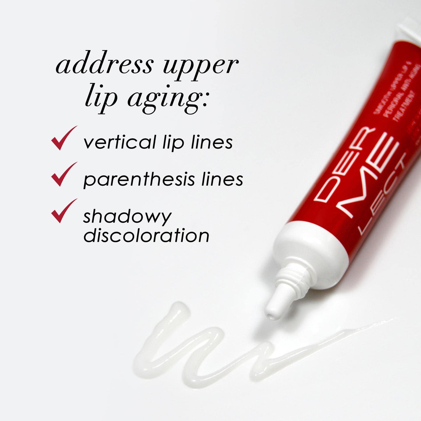Dermelect Smooth Upper Lip Anti Aging Cream - with Hyaluronic Acid, Collagen, Retinol, Brightening & Smoothing Cream for Lip Lines, Smile Lines