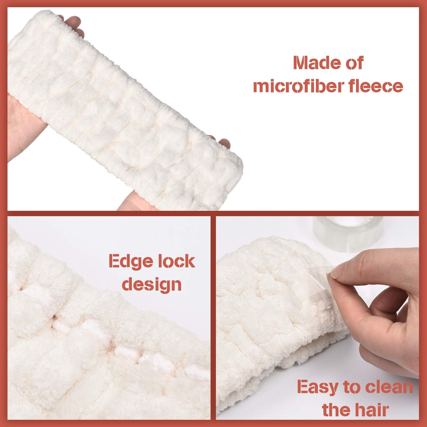 Chuangdi 3 Pieces Spa Headband for Women Facial Makeup Headband Soft Terry Cloth Hairband for Washing Face Mask Spa Shower Gifts(Black, White, Light