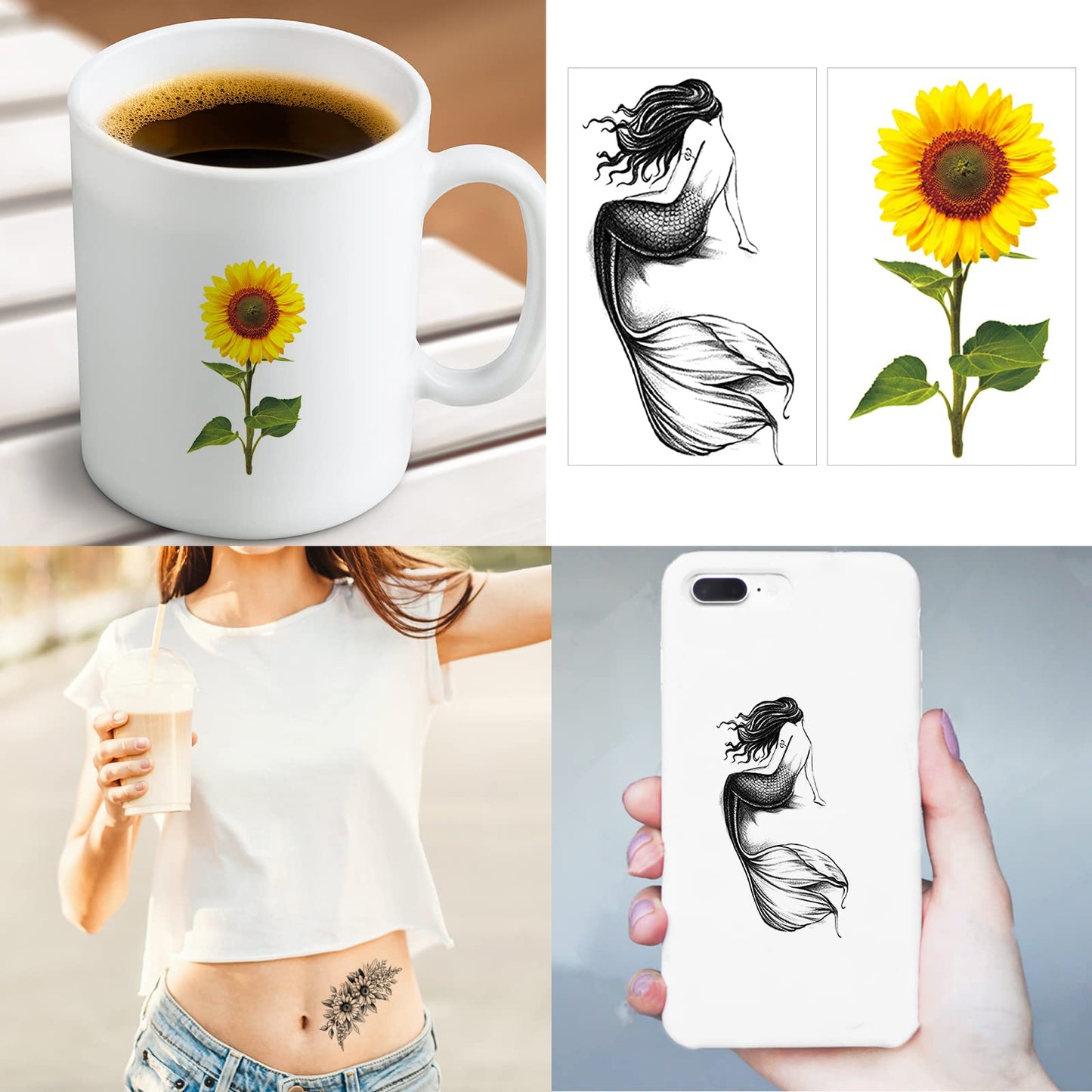 72 Sheets Temporary Tattoos for Women and Girls, Flower Tattoo Temporary, Butterfly Tattoos, Fake Black Tiny Temporary Tattoos Body Art Sticker Beauty and Personal Care Zomme