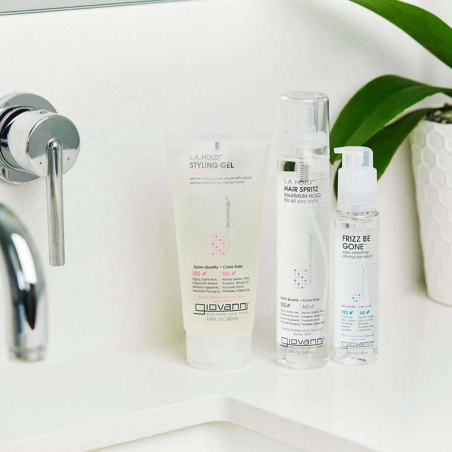 GIOVANNI LA Hold Styling Gel - Hair Gel for Men & Women, Strong Hold Hair Gel in Bulk for Curly, Straight & Wavy Hair, Control Super Hold Slick Gel