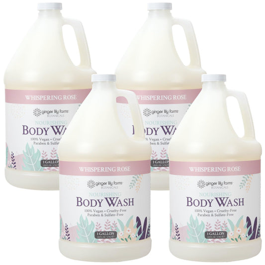 Ginger Lily Farms Botanicals Nourishing Body Wash, 100% Vegan & Cruelty-Free, Whispering Rose Scent, 1 Gallon (Pack of 4) Beauty & Personal Care Ginger Lily Farms