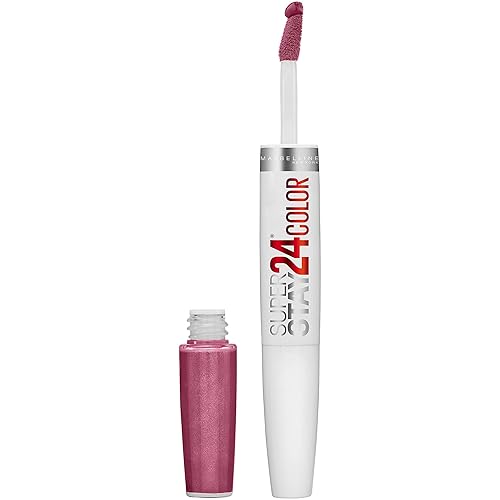 Maybelline Super Stay 24, 2-Step Liquid Lipstick Makeup, Long Lasting Highly Pigmented Color with Moisturizing Balm, Infinite Petal, Pink, 1 Count