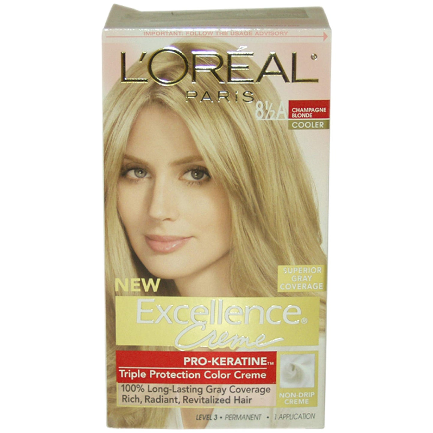 L'Oreal Paris Excellence Créme Permanent Hair Color, Champagne Blonde [8.5A] 1 ea